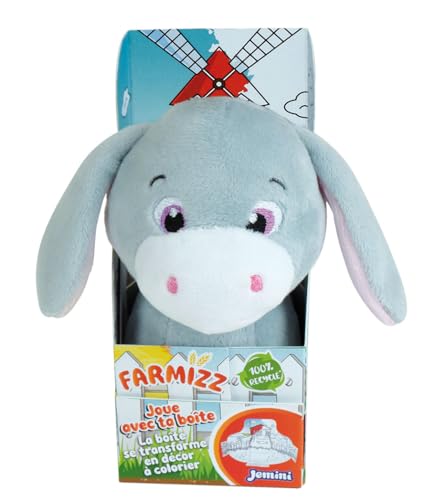 Jemini - FARMIZZ - Spielzeug - Plüschtier für Kinder - Kuscheltier - Kuscheltier - Ausmalen - Geschenkidee - weich - Bauernhoftiere - Esel von My sweety pop