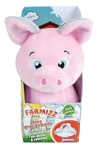 Jemini - FARMIZZ - Spielzeug - Plüschtier für Kinder - Kuscheltier - Kuscheltier - Ausmalen - Geschenkidee - weich - Bauernhoftiere - Schwein von My sweety pop
