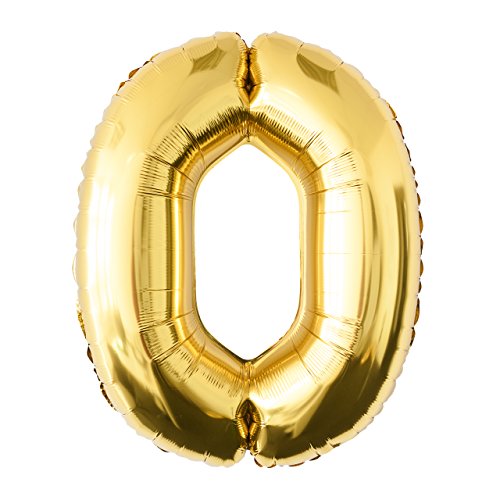 Folienballon 0 gold Zahlenballon Heliumballon Riesenzahl Luftballon Party Hochzeit Kinder-Geburtstag von MyBeautyworld24