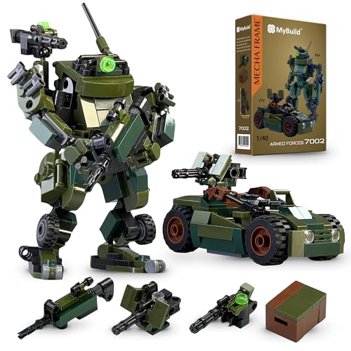 MyBuild 7002 Armed Forces Ajax mit UTV-Fahrzeug – Mech-Roboter aus Klemmbausteinen; Idealer Spielzeug-Roboter mit Mecha Frame für Kinder ab 12 Jahren; Kompatibel mit Allen großen Marken MyBuild 7002 Armed Forces Ajax mit UTV-Fahrzeug – Mech-Roboter aus Klemmbausteinen; Idealer Spielzeug-Roboter mit Mecha Frame für Kinder ab 12 Jahren; Kompatibel mit Allen großen Marken von MyBuild