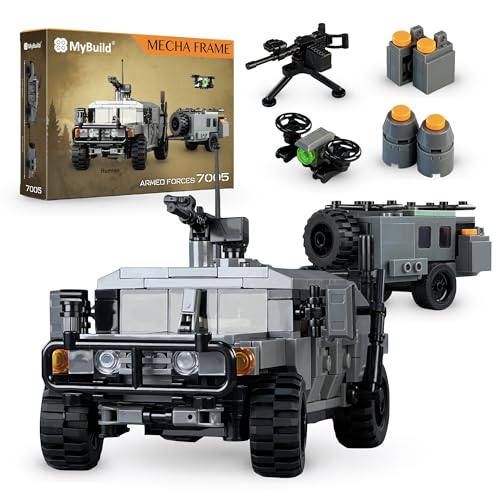 MyBuild 7005 Armed Forces – Dunkelgraues Militärfahrzeug aus Ziegeln; Spielzeug-HMMWV aus der Stryker-Kollektion, für Kinder ab 14 Jahren von MyBuild