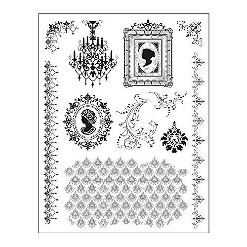 Silikonstempel  D15 "Gemme" 14 x 18 cm ohne Acrylblock im Blister mit Viva Decor Einleger von Viva Decor