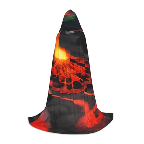 MyPiky Kilauea Volcanos Print Unisex Hooded Comfortable Cloak Gothic Halloween Cosplay Carnival Vampire Themes von MyPiky