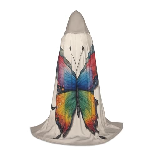 MyPiky Regenbogen-Schmetterling-Druck, Unisex, mit Kapuze, bequem, Gothic, Halloween, Cosplay, Karneval, Vampir-Themen MyPiky Regenbogen-Schmetterling-Druck, Unisex, mit Kapuze, bequem, Gothic, Halloween, Cosplay, Karneval, Vampir-Themen von MyPiky