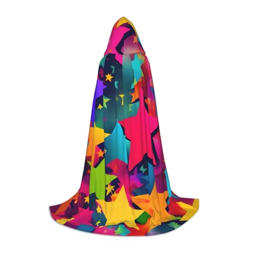 MyPiky Regenbogen-Stern-Druck, Unisex, mit Kapuze, bequem, Gothic, Halloween, Cosplay, Karneval, Vampir-Themen MyPiky Regenbogen-Stern-Druck, Unisex, mit Kapuze, bequem, Gothic, Halloween, Cosplay, Karneval, Vampir-Themen von MyPiky