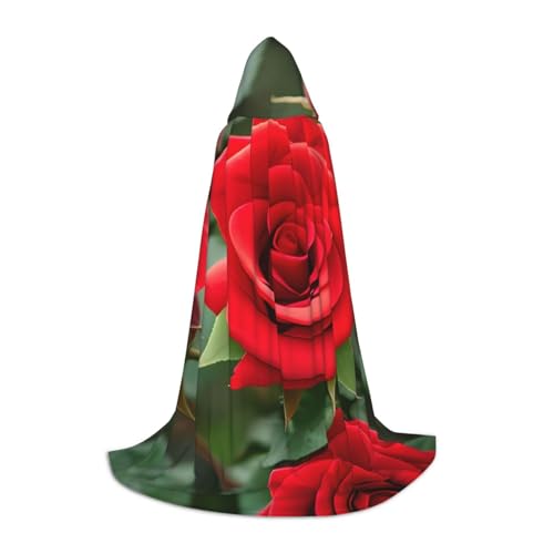 MyPiky Roter Rosen-Blumendruck, Unisex, mit Kapuze, bequemer Umhang, Gothic, Halloween, Cosplay, Karneval, Vampir-Themen MyPiky Roter Rosen-Blumendruck, Unisex, mit Kapuze, bequemer Umhang, Gothic, Halloween, Cosplay, Karneval, Vampir-Themen von MyPiky