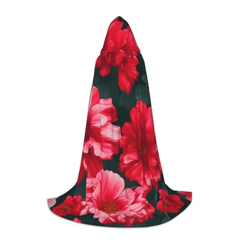MyPiky Roter rosa Blumendruck, Unisex, mit Kapuze, bequem, Gothic, Halloween, Cosplay, Karneval, Vampir-Themen MyPiky Roter rosa Blumendruck, Unisex, mit Kapuze, bequem, Gothic, Halloween, Cosplay, Karneval, Vampir-Themen von MyPiky