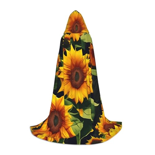 MyPiky Schöner Sonnenblumen-Druck, Unisex, mit Kapuze, bequem, Gothic, Halloween, Cosplay, Karneval, Vampir-Themen MyPiky Schöner Sonnenblumen-Druck, Unisex, mit Kapuze, bequem, Gothic, Halloween, Cosplay, Karneval, Vampir-Themen von MyPiky