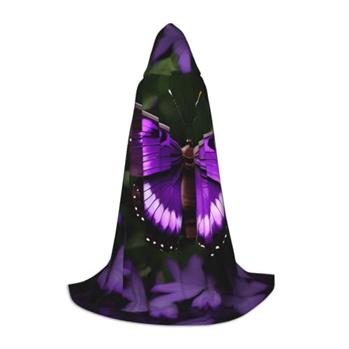 MyPiky Schöner lila Schmetterlings-Druck, Unisex, mit Kapuze, bequem, Gothic, Halloween, Cosplay, Karneval, Vampir-Themen MyPiky Schöner lila Schmetterlings-Druck, Unisex, mit Kapuze, bequem, Gothic, Halloween, Cosplay, Karneval, Vampir-Themen von MyPiky