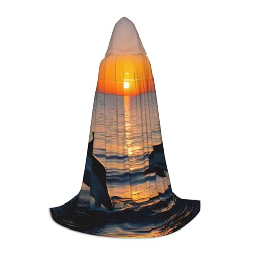 MyPiky Sonnenuntergang Delfine Druck Unisex Kapuze bequemer Umhang Gothic Halloween Cosplay Karneval Vampir Themen MyPiky Sonnenuntergang Delfine Druck Unisex Kapuze bequemer Umhang Gothic Halloween Cosplay Karneval Vampir Themen von MyPiky