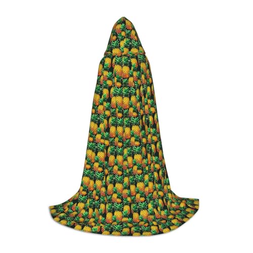 MyPiky Tropische Früchte, Ananas-Druck, Unisex, mit Kapuze, bequemer Umhang, Gothic, Halloween, Cosplay, Karneval, Vampir-Themen von MyPiky