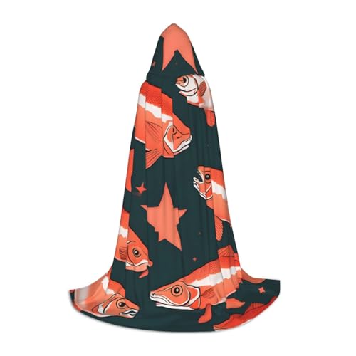 MyPiky Unisex Kapuzenumhang mit Lachsdruck, bequem, Gothic, Halloween, Cosplay, Karneval, Vampir-Themen MyPiky Unisex Kapuzenumhang mit Lachsdruck, bequem, Gothic, Halloween, Cosplay, Karneval, Vampir-Themen von MyPiky