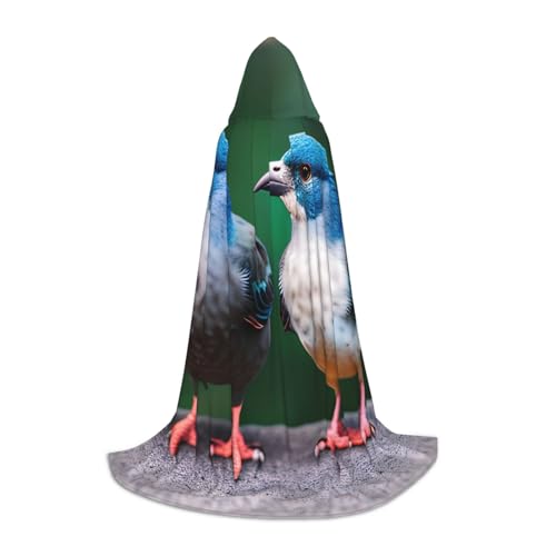 MyPiky Unisex Kapuzenumhang mit zwei Vögeln, bequem, Gothic, Halloween, Cosplay, Karneval, Vampir-Themen von MyPiky