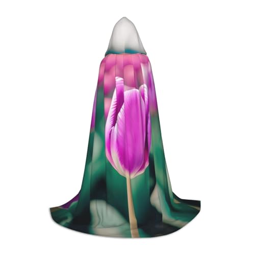 MyPiky Violetter Tulpenaufdruck, Unisex, mit Kapuze, bequem, Gothic, Halloween, Cosplay, Karneval, Vampir-Themen MyPiky Violetter Tulpenaufdruck, Unisex, mit Kapuze, bequem, Gothic, Halloween, Cosplay, Karneval, Vampir-Themen von MyPiky