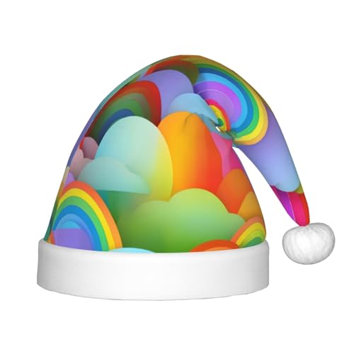 MyPiky Weihnachtsmannhut mit Regenbogen-Herzen, für Kinder und Jungen, Mädchen, Weihnachtsmannmütze für Kinder, Weihnachtsgeschenke MyPiky Weihnachtsmannhut mit Regenbogen-Herzen, für Kinder und Jungen, Mädchen, Weihnachtsmannmütze für Kinder, Weihnachtsgeschenke von MyPiky