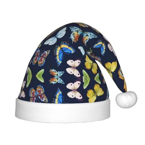 MyPiky Weihnachtsmannhut mit Schmetterlingsdruck, bunt, für Kinder und Jungen, Mädchen, Weihnachtsmannmütze für Kinder, Weihnachtsgeschenke MyPiky Weihnachtsmannhut mit Schmetterlingsdruck, bunt, für Kinder und Jungen, Mädchen, Weihnachtsmannmütze für Kinder, Weihnachtsgeschenke von MyPiky
