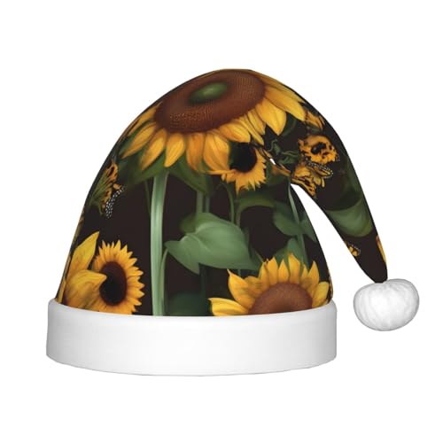 MyPiky Weihnachtsmannhut mit Sonnenblumen- und Schmetterlingsdruck, für Kinder und Jungen und Mädchen MyPiky Weihnachtsmannhut mit Sonnenblumen- und Schmetterlingsdruck, für Kinder und Jungen und Mädchen von MyPiky