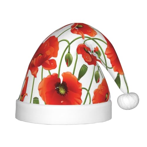 MyPiky Weihnachtsmütze mit Blumendruck, Weihnachtsmannmütze für Kinder und Jungen, Mädchen, Weihnachtsmannmütze für Kinder, Weihnachtsgeschenke, Weihnachten MyPiky Weihnachtsmütze mit Blumendruck, Weihnachtsmannmütze für Kinder und Jungen, Mädchen, Weihnachtsmannmütze für Kinder, Weihnachtsgeschenke, Weihnachten von MyPiky