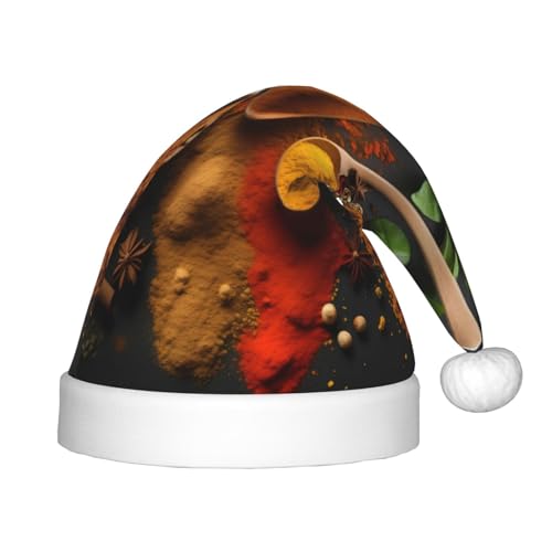 MyPiky Weihnachtsmütze mit Gewürzaufdruck, Weihnachtsmannmütze für Kinder und Jungen, Mädchen, Weihnachtsmannmütze für Kinder, Weihnachtsgeschenke MyPiky Weihnachtsmütze mit Gewürzaufdruck, Weihnachtsmannmütze für Kinder und Jungen, Mädchen, Weihnachtsmannmütze für Kinder, Weihnachtsgeschenke von MyPiky