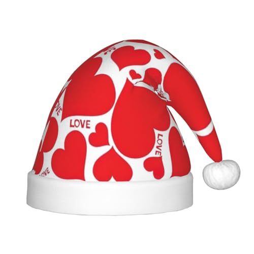 MyPiky Weihnachtsmütze mit Herz-Aufdruck, Weihnachtsmannmütze für Kinder und Jungen, Mädchen, Weihnachtsmannmütze für Kinder, Weihnachtsgeschenke MyPiky Weihnachtsmütze mit Herz-Aufdruck, Weihnachtsmannmütze für Kinder und Jungen, Mädchen, Weihnachtsmannmütze für Kinder, Weihnachtsgeschenke von MyPiky