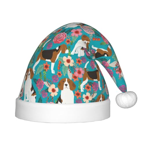 MyPiky Weihnachtsmütze mit Hundeaufdruck, Weihnachtsmannmütze für Kinder und Jungen, Mädchen, Weihnachtsmannmütze für Kinder, Weihnachtsgeschenke von MyPiky