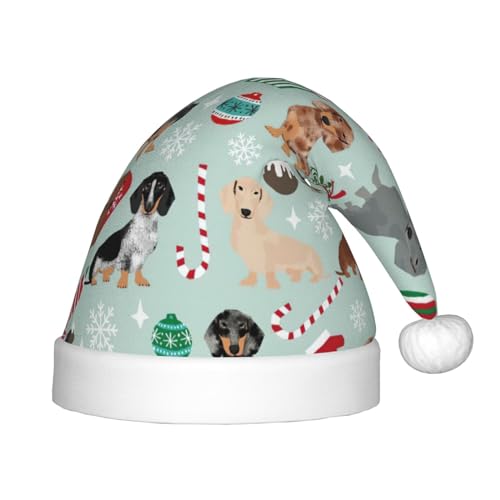 MyPiky Weihnachtsmütze mit Hundeflora-Druck, Weihnachtsmannmütze für Kinder und Jungen, Mädchen, Weihnachtsmannmütze für Kinder, Weihnachtsgeschenke MyPiky Weihnachtsmütze mit Hundeflora-Druck, Weihnachtsmannmütze für Kinder und Jungen, Mädchen, Weihnachtsmannmütze für Kinder, Weihnachtsgeschenke von MyPiky