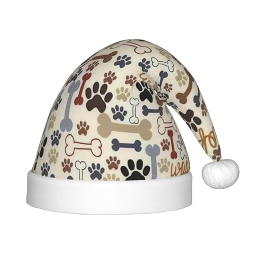 MyPiky Weihnachtsmütze mit Hundeknochen und Pfotenabdruck, Weihnachtsmannmütze für Kinder und Jungen, Mädchen, Weihnachtsgeschenke MyPiky Weihnachtsmütze mit Hundeknochen und Pfotenabdruck, Weihnachtsmannmütze für Kinder und Jungen, Mädchen, Weihnachtsgeschenke von MyPiky
