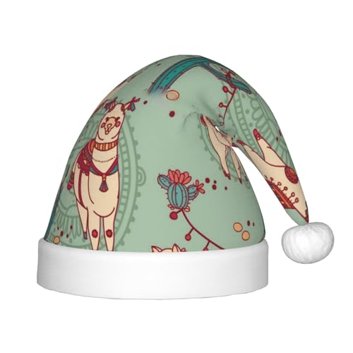 MyPiky Weihnachtsmütze mit Lama-Druck, Weihnachtsmannmütze für Kinder und Jungen, Mädchen, Weihnachtsmannmütze für Kinder, Weihnachtsgeschenke MyPiky Weihnachtsmütze mit Lama-Druck, Weihnachtsmannmütze für Kinder und Jungen, Mädchen, Weihnachtsmannmütze für Kinder, Weihnachtsgeschenke von MyPiky
