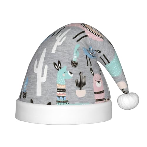 MyPiky Weihnachtsmütze mit Lama-Kaktus-Druck, Weihnachtsmannmütze für Kinder und Jungen, Mädchen, Weihnachtsmannmütze für Kinder, Weihnachtsgeschenke MyPiky Weihnachtsmütze mit Lama-Kaktus-Druck, Weihnachtsmannmütze für Kinder und Jungen, Mädchen, Weihnachtsmannmütze für Kinder, Weihnachtsgeschenke von MyPiky