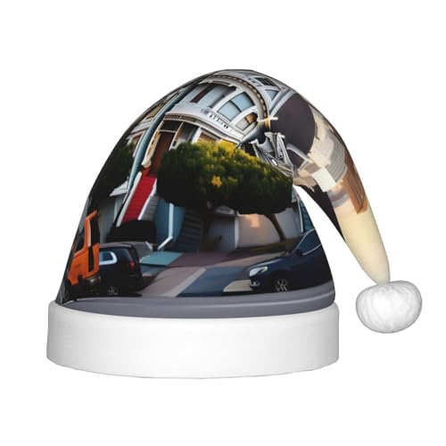 MyPiky Weihnachtsmütze mit San Francisco-Druck, Weihnachtsmannmütze für Kinder und Jungen, Mädchen, Weihnachtsmannmütze für Kinder, Weihnachtsgeschenke MyPiky Weihnachtsmütze mit San Francisco-Druck, Weihnachtsmannmütze für Kinder und Jungen, Mädchen, Weihnachtsmannmütze für Kinder, Weihnachtsgeschenke von MyPiky
