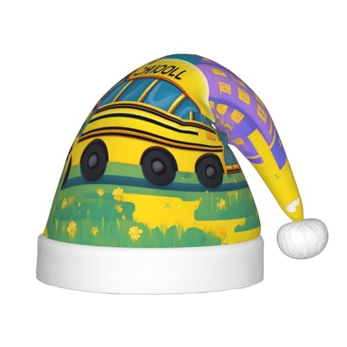 MyPiky Weihnachtsmütze mit Schulbus-Aufdruck, Weihnachtsmannmütze für Kinder und Jungen, Mädchen, Weihnachtsmannmütze für Kinder, Weihnachtsgeschenke MyPiky Weihnachtsmütze mit Schulbus-Aufdruck, Weihnachtsmannmütze für Kinder und Jungen, Mädchen, Weihnachtsmannmütze für Kinder, Weihnachtsgeschenke von MyPiky