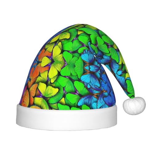 MyPiky Weihnachtsmütze mit buntem Schmetterlings-Aufdruck, Weihnachtsmütze für Kinder und Jungen, Mädchen, Weihnachtsmannmütze für Kinder, Weihnachtsgeschenke MyPiky Weihnachtsmütze mit buntem Schmetterlings-Aufdruck, Weihnachtsmütze für Kinder und Jungen, Mädchen, Weihnachtsmannmütze für Kinder, Weihnachtsgeschenke von MyPiky