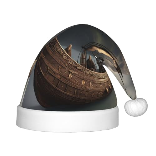 MyPiky Weihnachtsmütze mit nordischem Piratenschiff-Druck, Weihnachtsmannmütze für Kinder und Jungen, Mädchen, Weihnachtsmannmütze für Kinder, Weihnachtsgeschenke MyPiky Weihnachtsmütze mit nordischem Piratenschiff-Druck, Weihnachtsmannmütze für Kinder und Jungen, Mädchen, Weihnachtsmannmütze für Kinder, Weihnachtsgeschenke von MyPiky