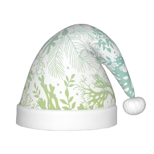 MyPiky Weihnachtsmützen mit grünem und marineblauem Algen-Druck für Kinder und Jungen Mädchen Weihnachtsmannmütze für Kinder, Weihnachtsgeschenke MyPiky Weihnachtsmützen mit grünem und marineblauem Algen-Druck für Kinder und Jungen Mädchen Weihnachtsmannmütze für Kinder, Weihnachtsgeschenke von MyPiky