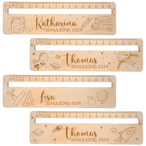 Personalisiertes Lesehilfe mit Lineal aus Holz - 15 cm Lineal mit Namen & süßen Motiven wie Dino, Bär - Geschenk zur Einschulung 2024 für Jungen & Mädchen - Schultüten-Füllung Idee, Schulanfang Personalisiertes Lesehilfe mit Lineal aus Holz - 15 cm Lineal mit Namen & süßen Motiven wie Dino, Bär - Geschenk zur Einschulung 2024 für Jungen & Mädchen - Schultüten-Füllung Idee, Schulanfang von MyPrezzie