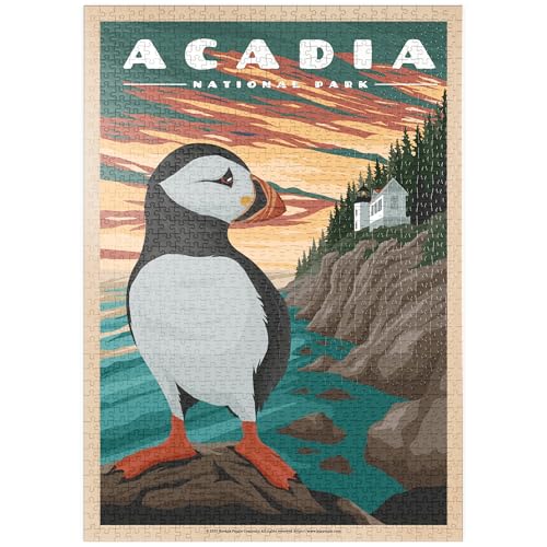 MyPuzzle Acadia National Park - Bass Harbor Puffins, Vintage Travel Poster - Premium 1000 Teile Puzzle - MyPuzzle Sonderkollektion von Havana Puzzle Company MyPuzzle Acadia National Park - Bass Harbor Puffins, Vintage Travel Poster - Premium 1000 Teile Puzzle - MyPuzzle Sonderkollektion von Havana Puzzle Company von MyPuzzle.com