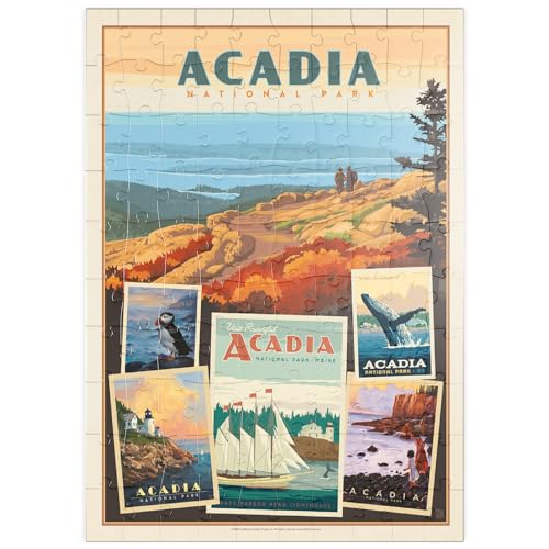 Acadia National Park: Collage Print, Vintage Poster - Premium 100 Teile Puzzle - MyPuzzle Sonderkollektion von Anderson Design Group von MyPuzzle.com