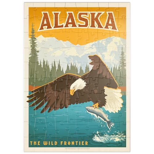 Alaska: Eagle, Vintage Poster - Premium 100 Teile Puzzle - MyPuzzle Sonderkollektion von Anderson Design Group von MyPuzzle.com