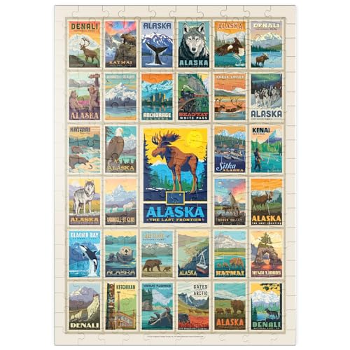 Alaska: Multi-Image Print, Vintage Poster - Premium 200 Teile Puzzle - MyPuzzle Sonderkollektion von Anderson Design Group von MyPuzzle.com