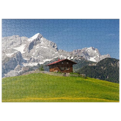 Am Eckbauer gegen Alpspitze und Zugspitze, Garmisch-Partenkirchen - Premium 500 Teile Puzzle - MyPuzzle Sonderkollektion von Puzzle Galaxy von MyPuzzle.com
