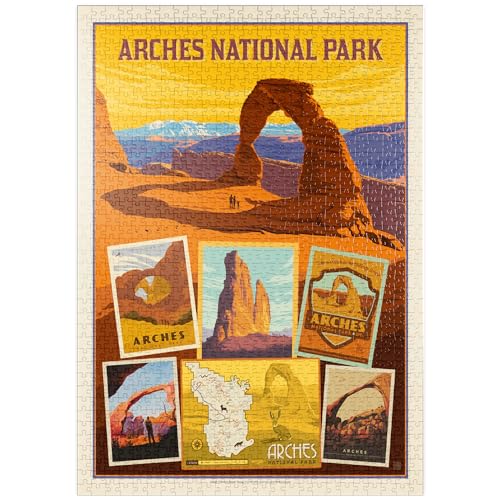 MyPuzzle Arches National Park: Collage Print, Vintage Poster - Premium 1000 Teile Puzzle - MyPuzzle Sonderkollektion von Anderson Design Group von MyPuzzle.com