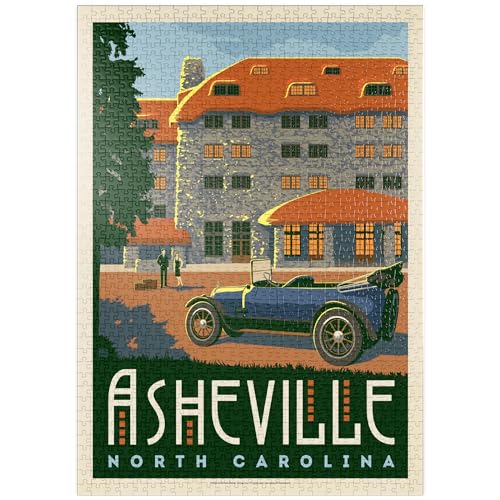 MyPuzzle Asheville: North Carolina, Vintage Poster - Premium 1000 Teile Puzzle - MyPuzzle Sonderkollektion von Anderson Design Group von MyPuzzle.com