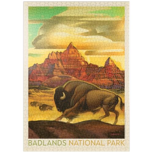 MyPuzzle Badlands National Park: Rumbling Herd, Vintage Poster - Premium 1000 Teile Puzzle - MyPuzzle Sonderkollektion von Anderson Design Group MyPuzzle Badlands National Park: Rumbling Herd, Vintage Poster - Premium 1000 Teile Puzzle - MyPuzzle Sonderkollektion von Anderson Design Group von MyPuzzle.com