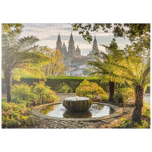 Blick vom Park Parque da Alameda zur Kathedrale von Santiago de Compostela - Premium 1000 Teile Puzzle - MyPuzzle Sonderkollektion von Puzzle Galaxy von MyPuzzle.com