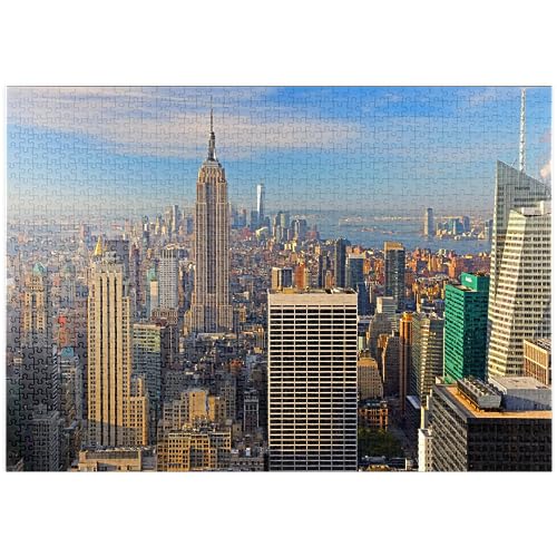 Blick vom Rockefeller Center zum Empire State Building und One World Trade Center, New York City - Premium 1000 Teile Puzzle - MyPuzzle Sonderkollektion von Puzzle Galaxy von MyPuzzle.com