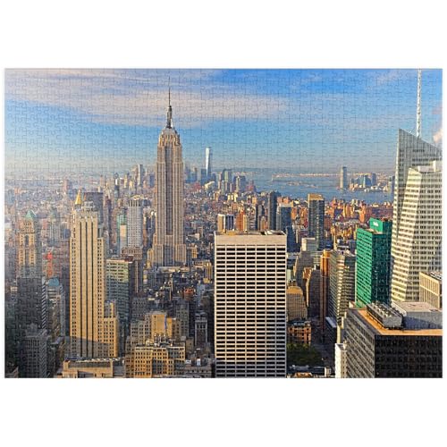 Blick vom Rockefeller Center zum Empire State Building und One World Trade Center, New York City - Premium 1000 Teile Puzzle - MyPuzzle Sonderkollektion von Puzzle Galaxy von MyPuzzle.com