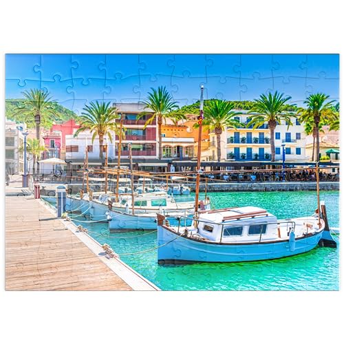 Boote an der Anlegestelle von Port de Andratx. Mallorca, Spanien - Premium 100 Teile Puzzle - MyPuzzle Sonderkollektion von Puzzle Galaxy von MyPuzzle.com