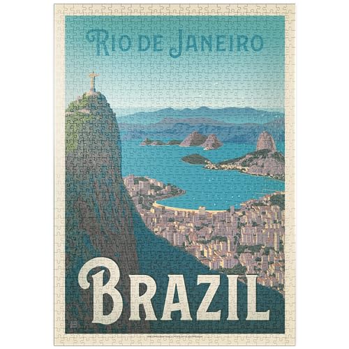 MyPuzzle Brasilien: Rio de Janeiro Hafenansicht, Vintage Poster - Premium 1000 Teile Puzzle - MyPuzzle Sonderkollektion von Anderson Design Group von MyPuzzle.com