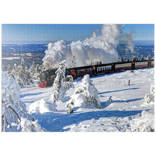 MyPuzzle Brockenbahn auf der Fahrt zum Brocken (1142m), Harz - Premium 1000 Teile Puzzle - MyPuzzle Sonderkollektion von Puzzle Galaxy von MyPuzzle.com