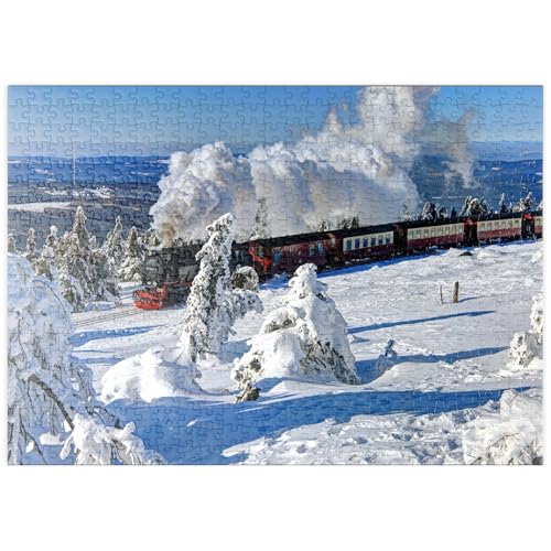 MyPuzzle Brockenbahn auf der Fahrt zum Brocken (1142m), Harz - Premium 500 Teile Puzzle - MyPuzzle Sonderkollektion von Puzzle Galaxy von MyPuzzle.com